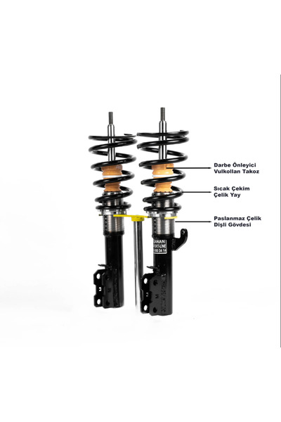 Başaran Coilover Renault Megane 2 2002-2009 Uyumlu Coilover Ayarlı Amortisör ...