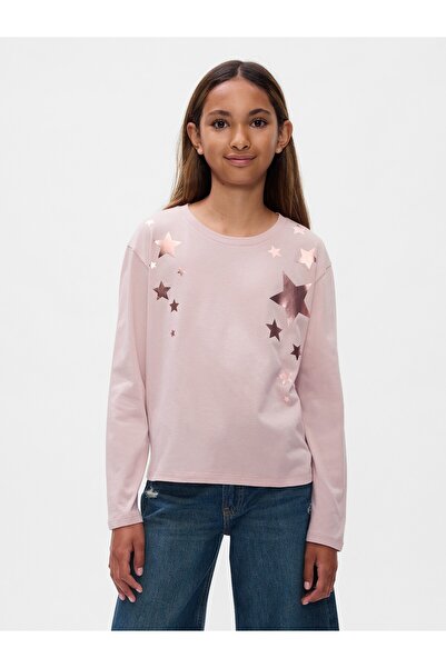 GAP Kız Çocuk Pembe Grafikli T-Shirt