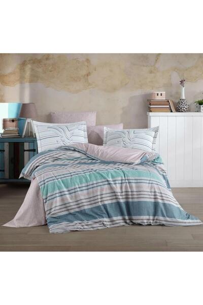 CT STONES Double Bed Ranforce Bedding Set Debora Turquoise