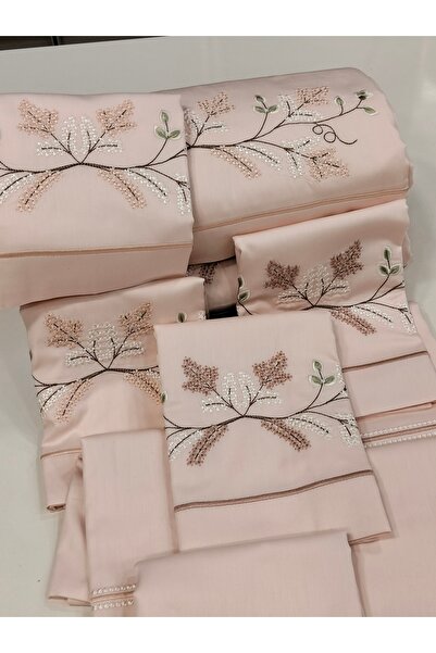 incisecrethome طقم غطاء لحاف مطرز من الساتان القطني 100% - مزدوج |   طقم مهر ...