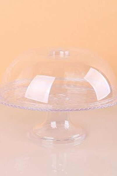 Marsilyan Cake Fan with Foot Transparent Smoked Royaleks-82932