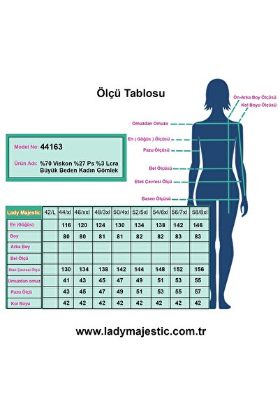 Lady Majestic Βαμβακερό γυναικείο πουκάμισο Plus Size