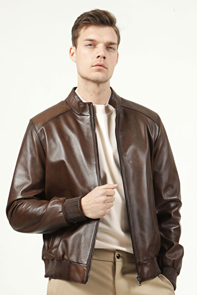 Dericlub E1015a معطف رجالي من الجلد الطبيعي E1015a جلد طبيعي رجالي عتيق بلون ...