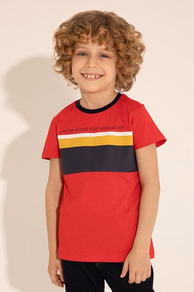 U.S. Polo Assn. Boy's Red Crew Neck T-Shirt 50284910 -Vr030