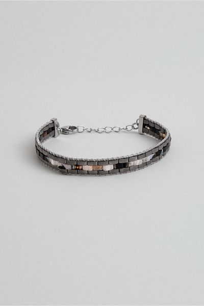 So CHIC... Agate Stone 21 cm Steel Men's Bracelet