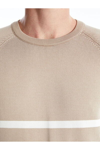 LC Waikiki Ανδρικό πλεκτό πουλόβερ με μακρυμάνικο ριγέ λαιμόκοψη - W44454z8