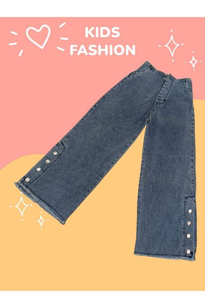 DENİZLİFE Wide Leg Waisted Elastic Girl's Pants