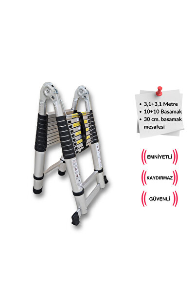 Endokon 310 310 Cm. - 10 10 Basamaklı Teleskopik Merdiven - A Tipi Uzayan Mer...