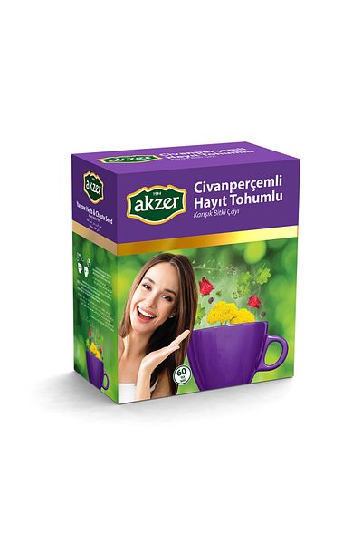 Akzer Natural Tea with Yarrow and Chaste Seeds, 60 Pcs