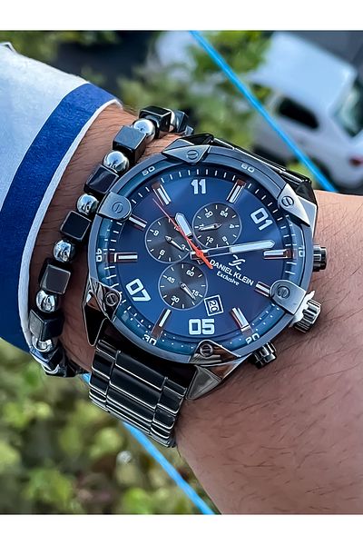 Daniel Klein New Season Men's Steel Watch - Bracelet with Multifunctional Calendar and Gift