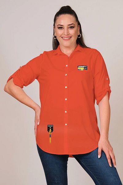 Lady Majestic Cămașă de damă din bumbac de mărime mare