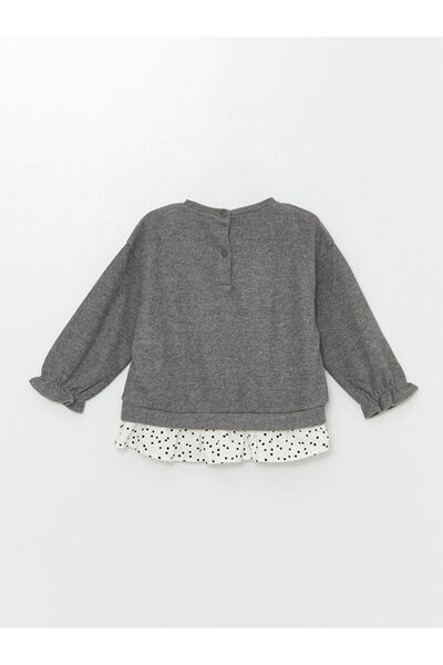 LC Waikiki LCW Baskılı Kız Çocuk Uzun Kollu Sweatshirt ve Tayt 2'li Takım