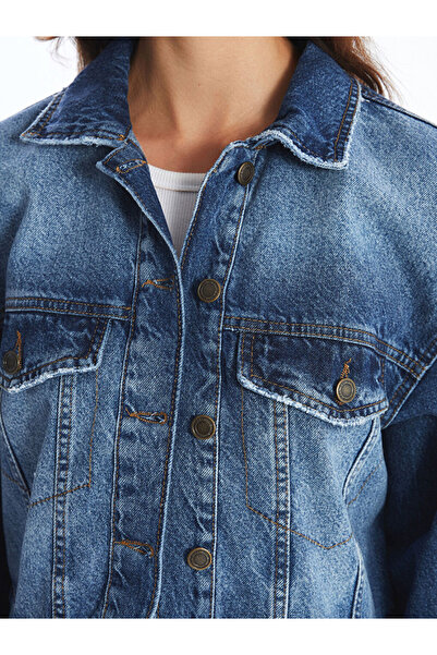 LC Waikiki Indigo O Oversized Women's Jean Jacket