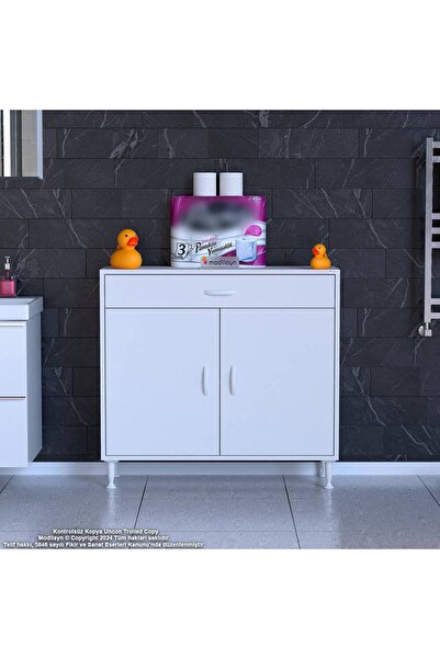 Modilayn EMİR 95x88x32,5 cm Çok Amaçlı 2 Kapak 1 Çekmece 1 Raf 2 Bölmeli Dolap