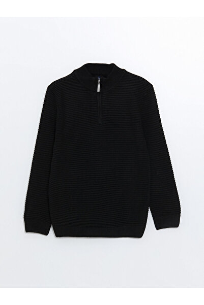 LC Waikiki LCW Vision Black guler ridicat basic Pulover tricotat pentru băiat...