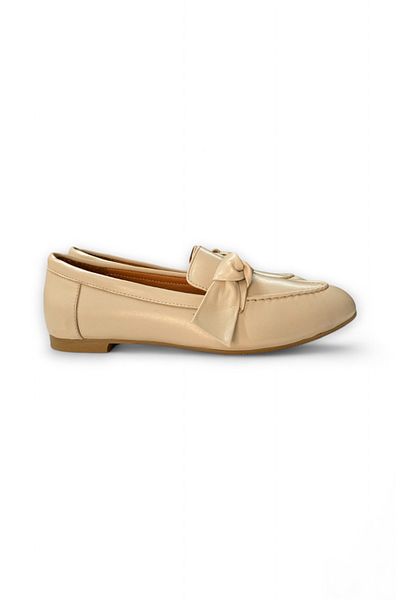 CUCA Genuine Leather Bow Detailed Comfortable Daily Women's Shoes
