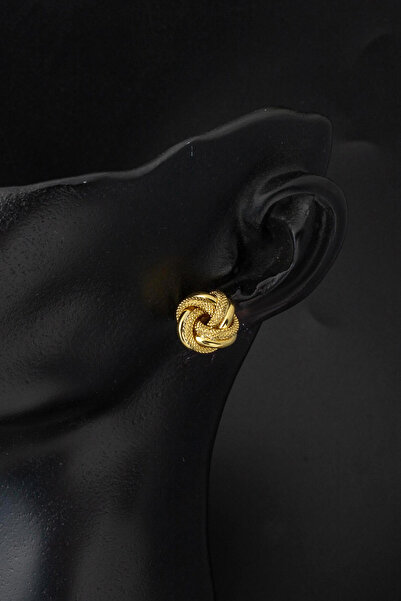 Bilezikci 14 Ayar Klipsli Düğüm Altın Küpe