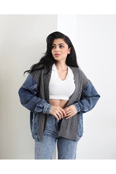 NEW STATION Jachetă din tricot New Station, stil blugi