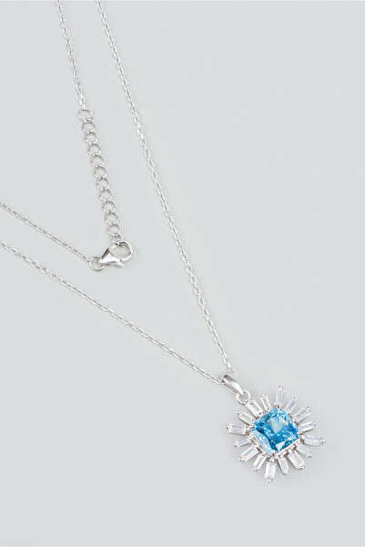 So CHIC... Rüzgar Çiçeği 18 Ayar Beyaz Altın Kaplama 44 Cm Gümüş Kolye