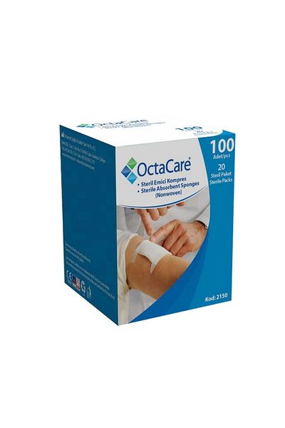 Octacare ضغط ماص معقم (غير نسائي) 7.5 سم * 7.5 سم - صندوق 100 قطعة (عبوة 20 * 5)