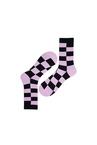 The Socks Company Дамски чорапи с шарка на гнездо, лилаво-черни, 23kdcr275k
