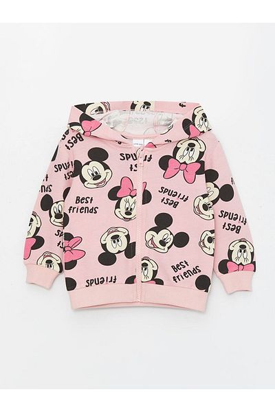 LC Waikiki Lcw Hooded Printed Baby Girls Cardigan and Leggings 2Pcs Set Fast Fashion
