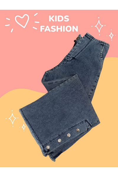 DENİZLİFE Wide Leg Waisted Elastic Girl's Pants