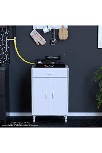 Modilayn BİRCE L-65 x 87 x 48 cm Set Üstü Ocak ve Çekmeceli Çok Amaçlı Mutfak & Banyo Dolabı
