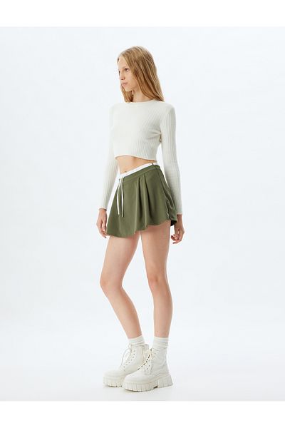 Koton Khaki Women's Mini Skort