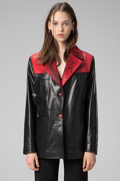 Dericlub Vegetal Wm043 - Real Leather Black Women's Jacket