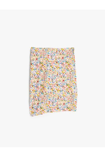 Koton Νέα σεζόν Koton X Sibil Çetinkaya - Floral Mini Pareo φούστα με ντραπέ λεπτομέρεια με κορδόνι