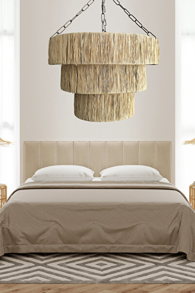 Turkish Belkıs Rattan Rattan Rafya Bambu Hasır Sarkıt Avize 45 cm