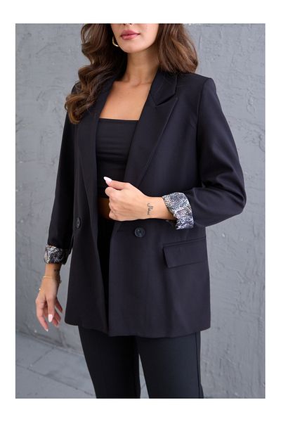 Elif Özbey Butik Jachetă blazer cu mâneci negre