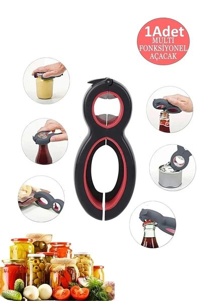 chef desing Jar Can Opener 6+1 Function Coke Bottle Cap Opening Pliers Lid Clamping