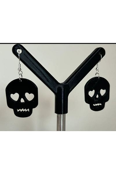 baddin aksesuar Black SkullHalloweenEarrings