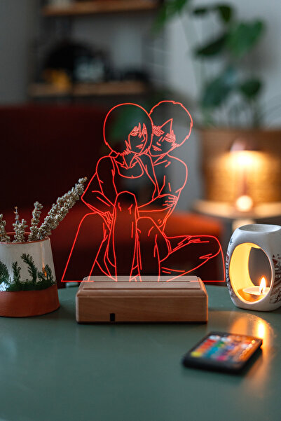 Modiwa Design Mikasa & Eren Attack On Titan Aot 16 Renk Dekoratif Masa Lambası