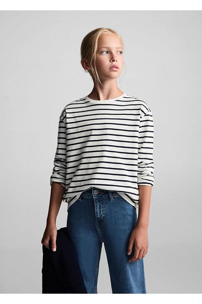 MANGO Kids Gestreiftes T-Shirt aus Baumwolle