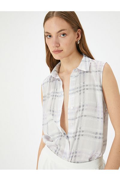 Koton New Season Sleeveless Shirt Buttoned Classic Collar Standard Cut