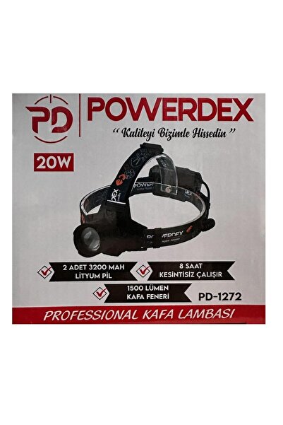 powerdex Pd-1272 Şarjl Edilebilir Pilli 20w Kafa Lambası