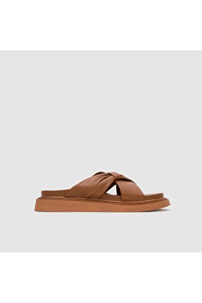 TOGO Taba Hakiki Deri Kadın Comfort Terlik [060185]