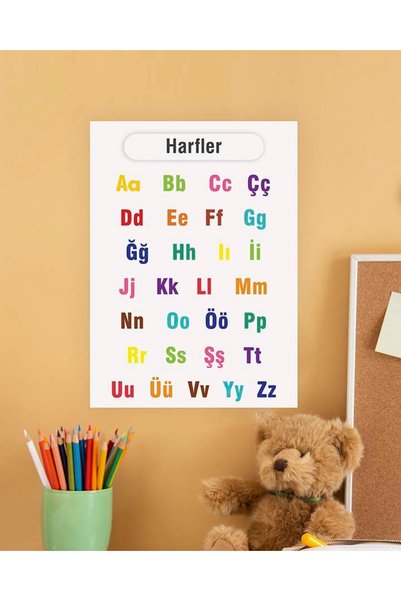 Ayışığı Dizayn Harfler Çocuk Türkçe Eğitim Tekli Pvc Poster 21x30 cm