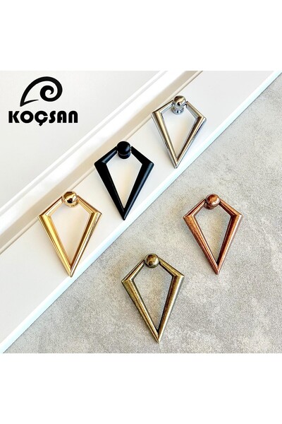 KOÇSAN Triangle Pendulum Black Button Handle Luxury Country Kitchen Furniture Cabinet Drawer Handle