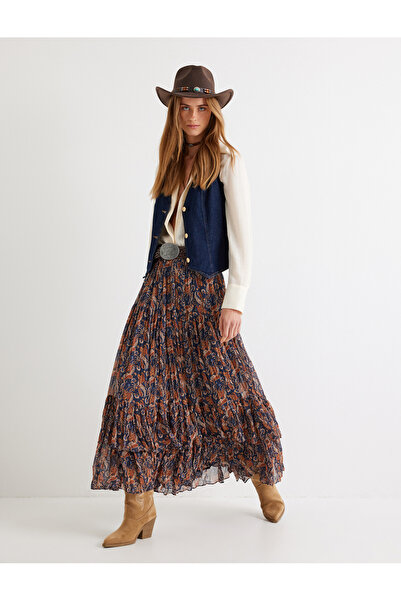 Koton Brown Women's Maxi Chiffon Skirt