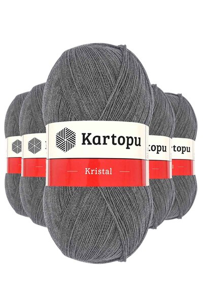 Marsilyan 5 قطع من الخيوط المحبوكة يدويًا بطبقة مزدوجة من الكريستال باللون الرمادي المتوسط K1002