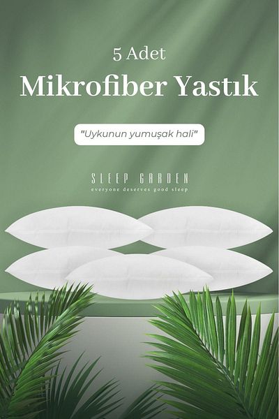 Sleep Garden Microfiber Silky Soft Silicone Fiber Pillow 5 Pieces