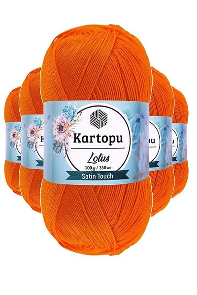 Kartopu Πορτοκαλί Λωτός Μπικίνι 5 Τεμάχια Πλεκτό Νήμα Μπουστάκι - K273