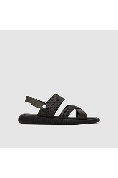 TOGO Haki Yeşil Hakiki Deri Erkek Düz Sandalet [052137]