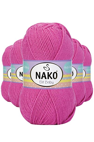 Marsilyan 5 قطع من خيوط الحياكة اليدوية Elite Baby غير البولندية من صوف الأطفال Desert Rose 5278