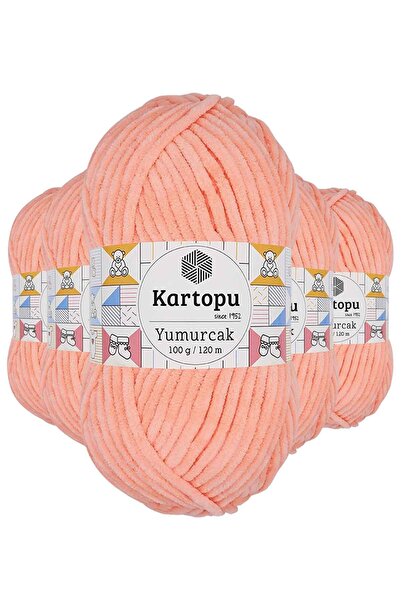 Kuzgun Online Shop 5 bucăți Yumurcak Velvet Fir de tricotat manual Somon K218