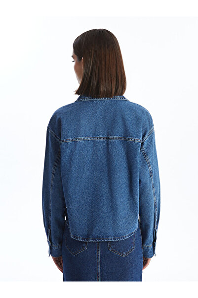 LC Waikiki Dámská džínová košile s rovným dlouhým rukávem